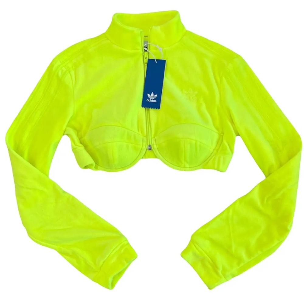 Women’s Adidas Jeremy Scott x
Neon Green long sleeve Fleece Crop